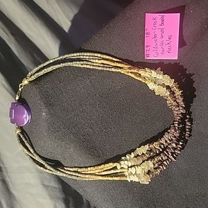 16" vintage earthtoned 5 tiered beaded necklace by Coldwater Creek